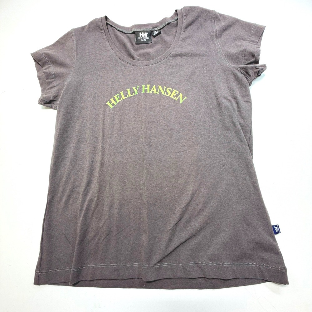 Helly Hansen Women's Glitter Logo‎ Tee • Gray Cotton • Size Extra Large XL